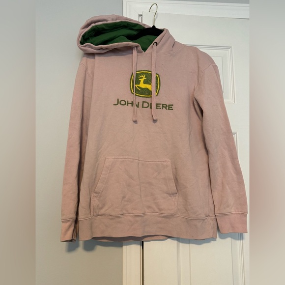 John Deere Pink Hoodie with Green Accents - Picture 1 of 2